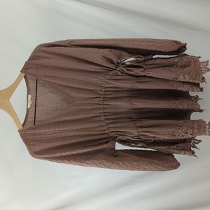 Entro Lace Trim Boho Blouse